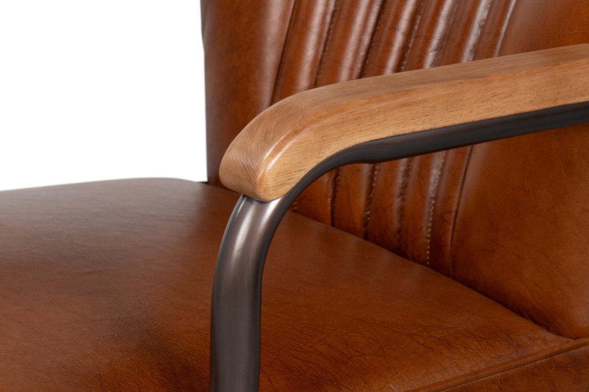 Parker Office Chair  Vintage Havana Lthr, by Sarreid, 2'4" length x 2'1" width x 3'2" height View 12