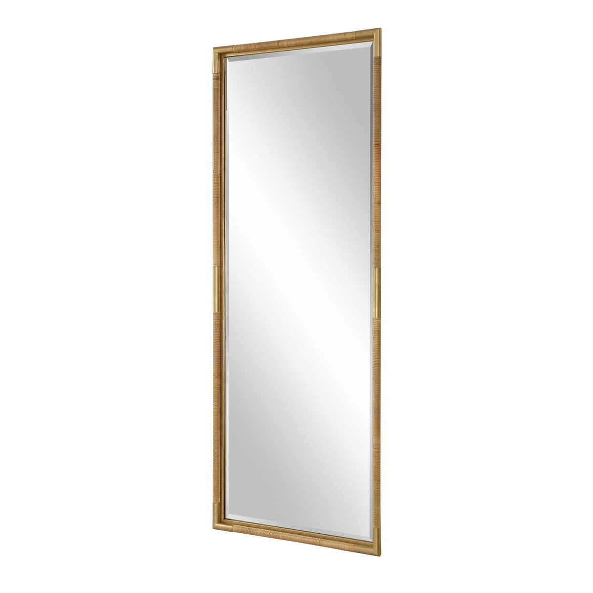 Kampar Full Length Rattan Tall Mirror, by Uttermost, 29.5" width x 73.62" height x 2.12" depth View 4