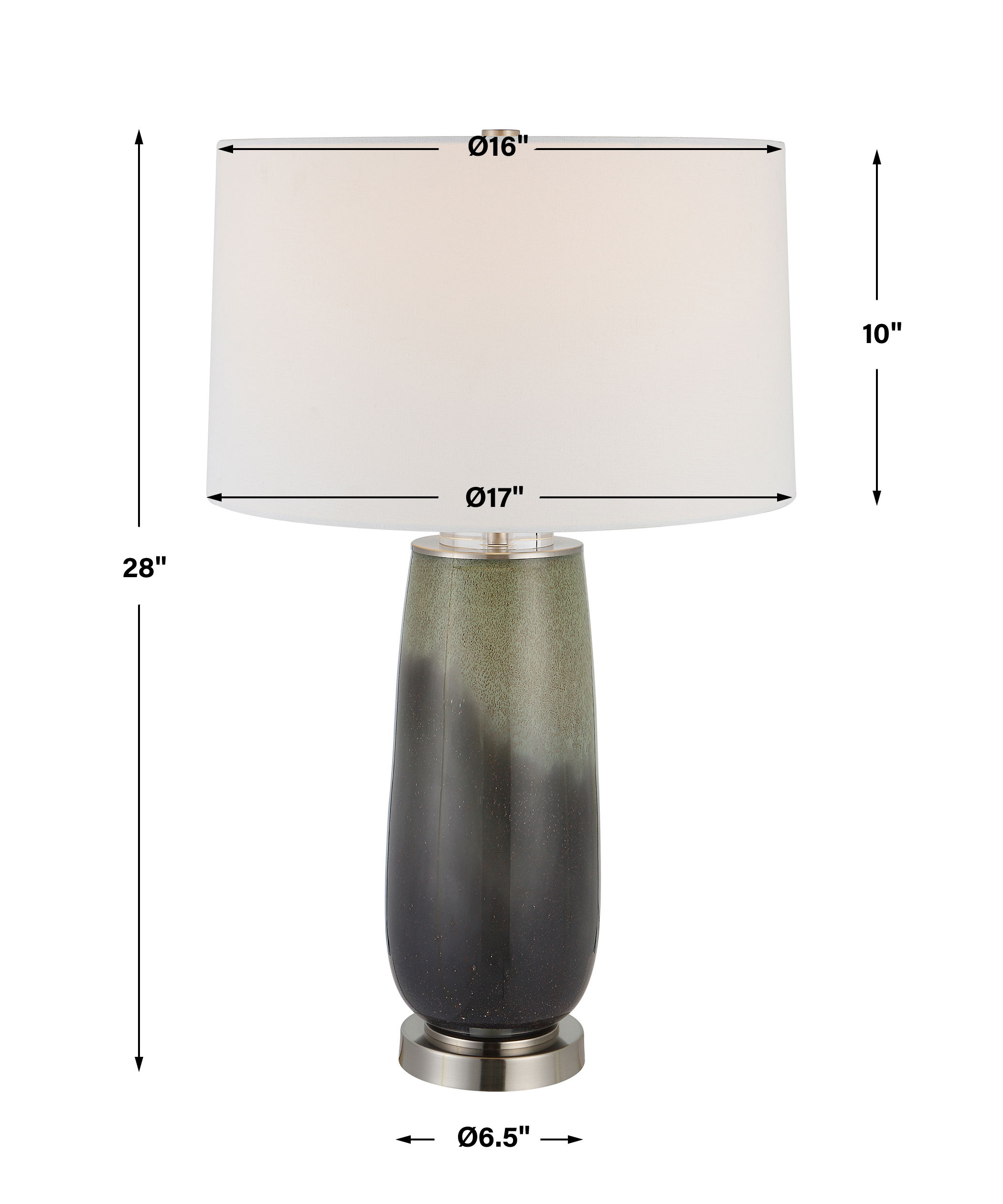Campa Gray-Blue Table Lamp, by Uttermost, 17" width x 28" height x 17" depth View 3