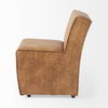 Damon 19.8L x 26.3W x 31.8H Cognac Brown Faux Leather Dining Chair thumbnail 3