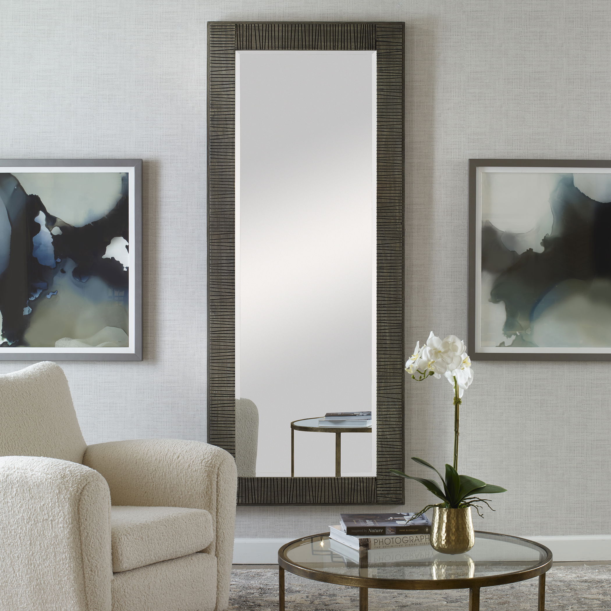 Figaro Oversized Wooden Mirror large image 