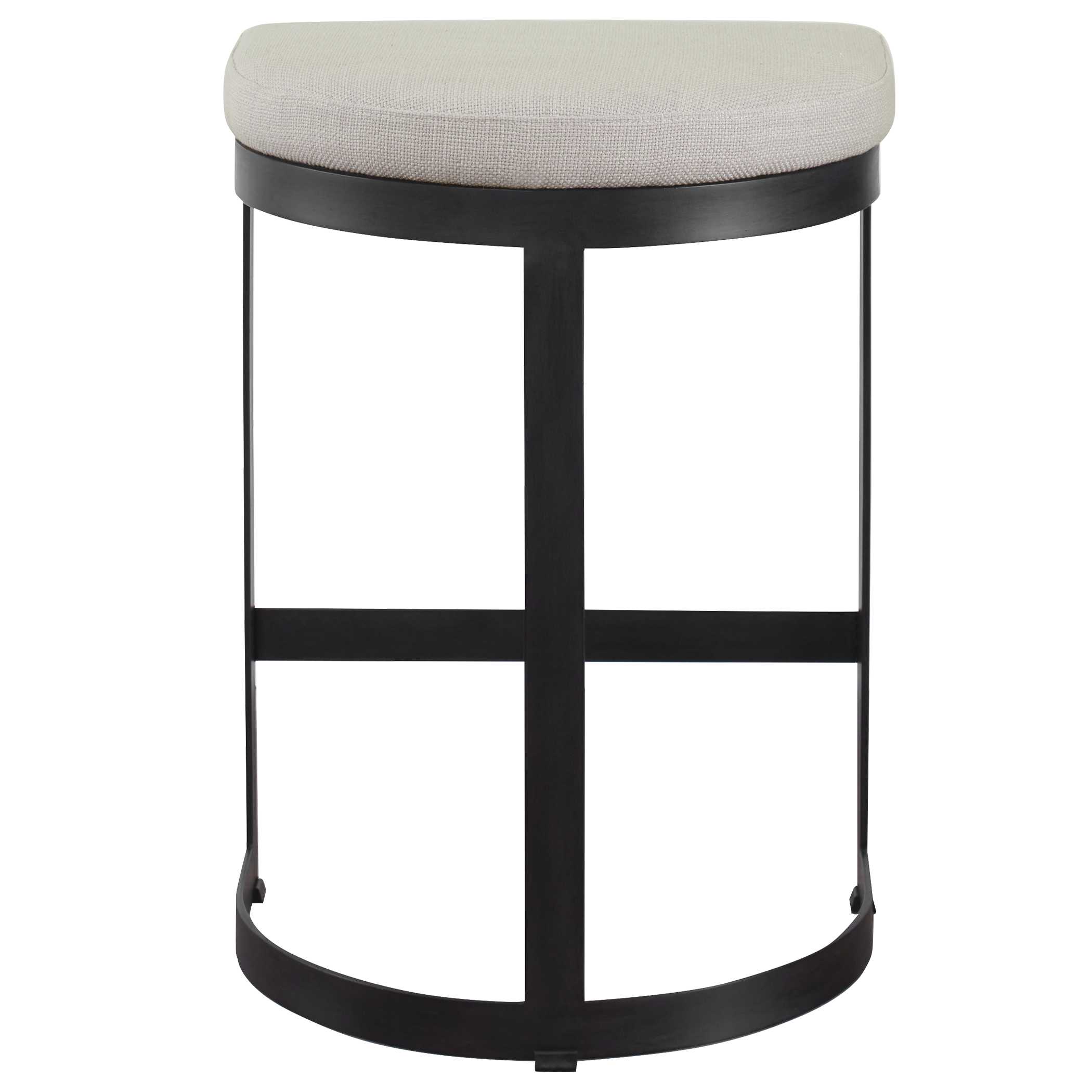 Ivanna Black Iron Counter Stool, Furniture by Uttermost, 18" width x 26" height x 14.5" depth View 5