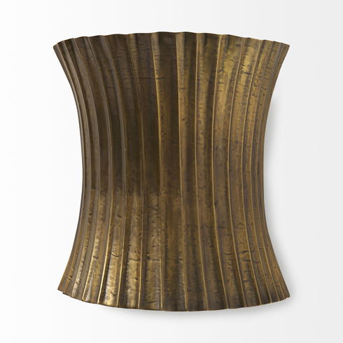 Letitia  Gold Hammered Metal Fan Wall Sconce