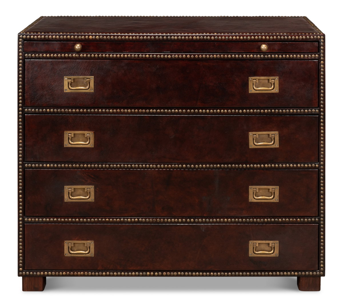 Studded Gentleman's Chest, by Sarreid, 1'8" length x 3'4" width x 2'10" height View 2