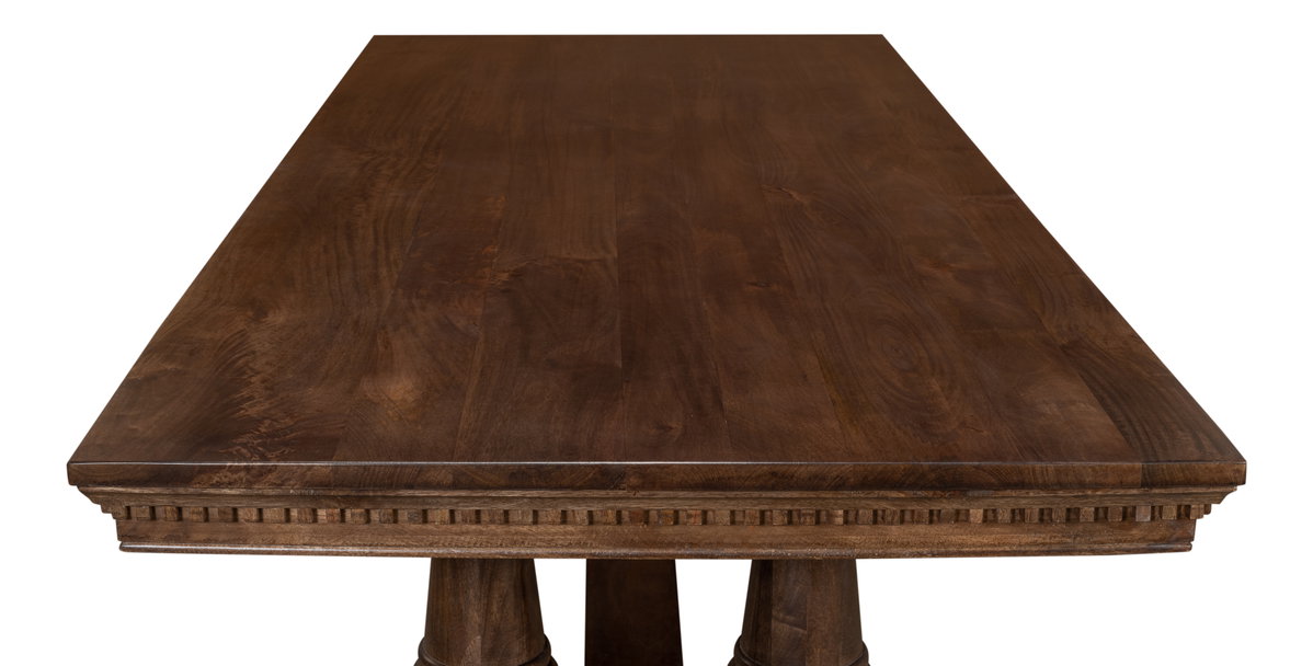 Joshua Pedestal Dining Table, by Sarreid, 3'6" length x 8' width x 2'7" height View 4
