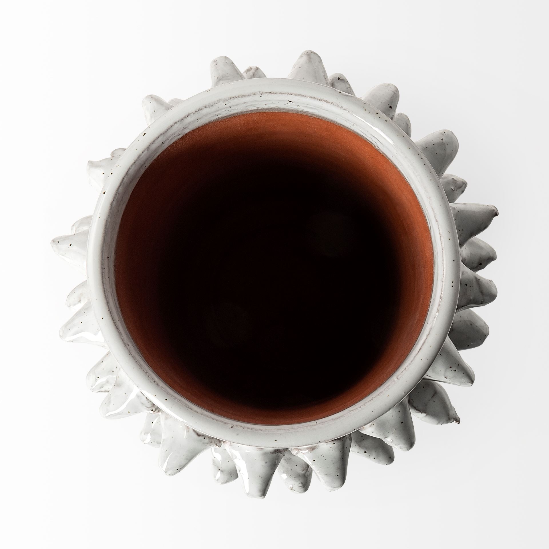 Farmhampton Small Gray Spoked Ceramic Vase, by Mercana, 5.71" length x 5.71" width x 7.09" height View 7