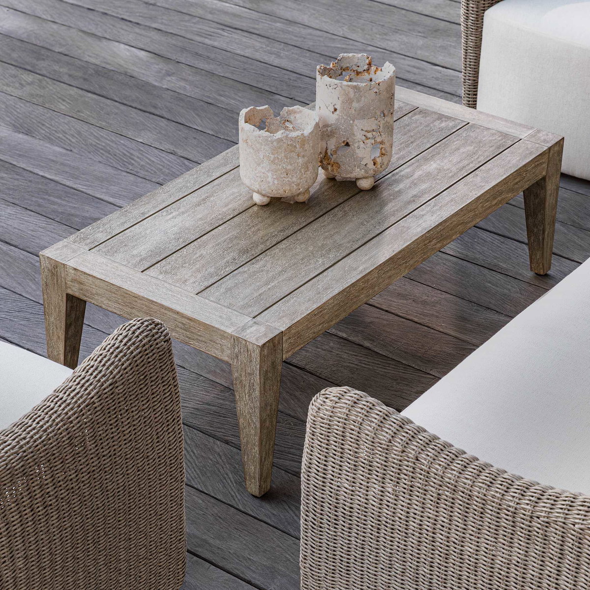 Kirkham Indoor-Outdoor Wood Coffee Table, by Uttermost, 48" width x 15" height x 24" depth View 3