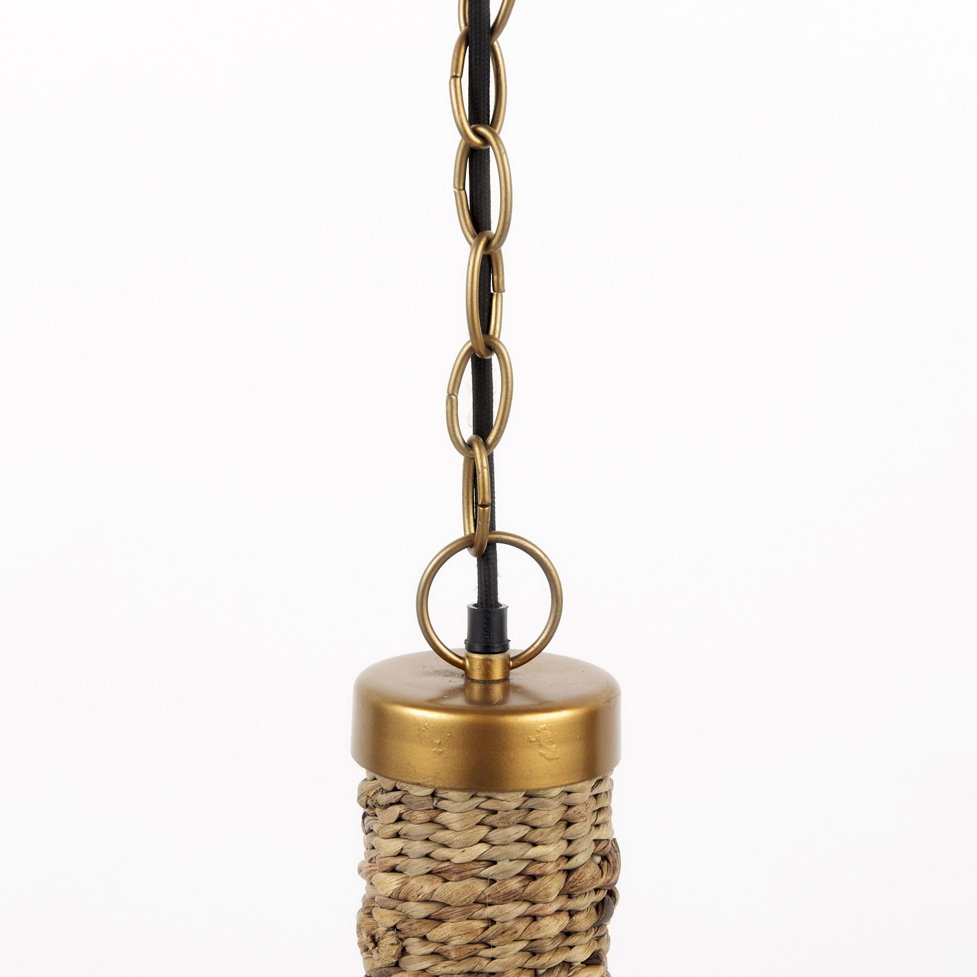 Campanile  Brown Whicker Pendant Light large image 