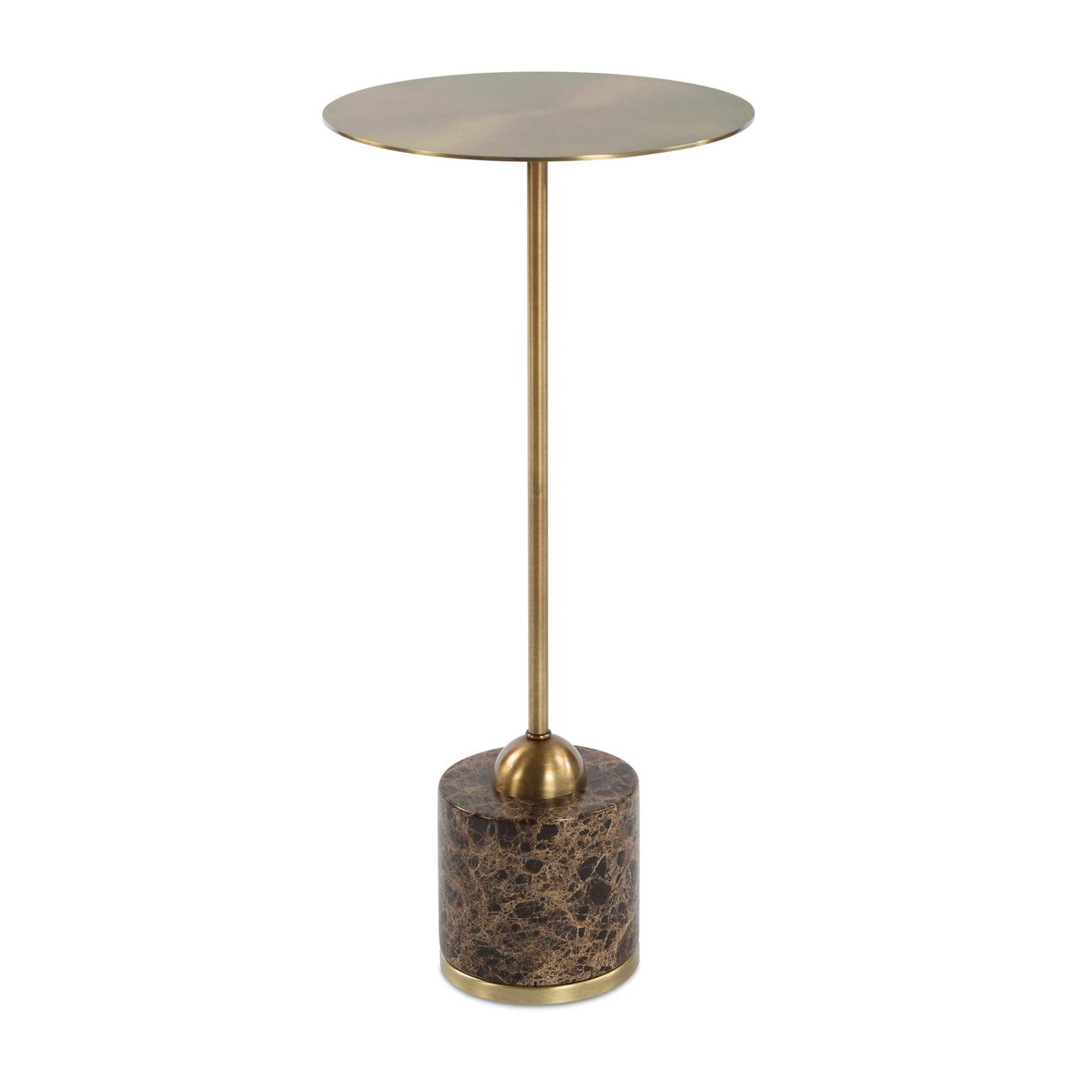Verlin Brass Drink Table, Side & End Table by Uttermost, 10" width x 21.75" height x 10" depth View 1