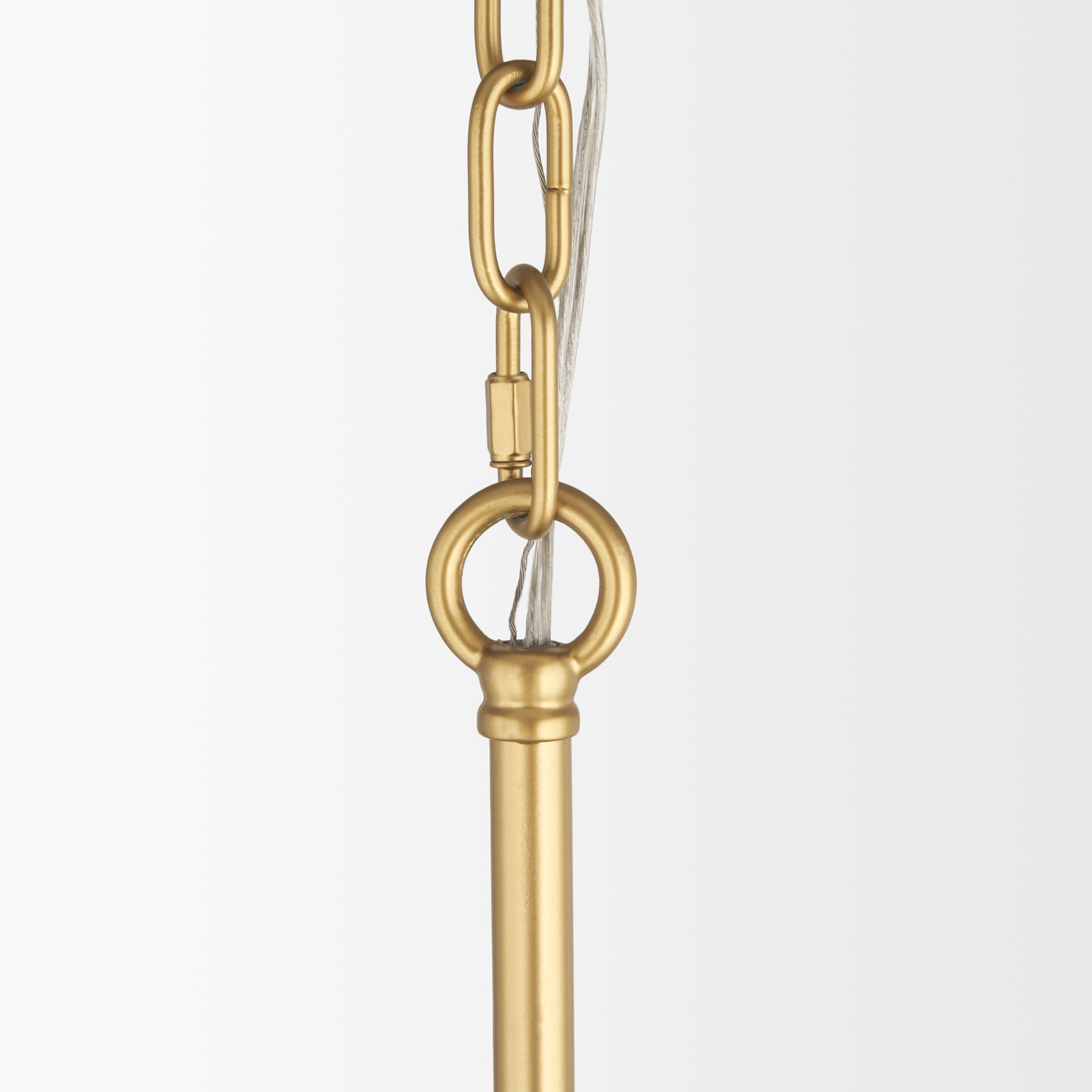 Barbara Brushed Gold Metal with Frosted Glass Globes  18-Light Chandelier, by Mercana, 48.82" length x 48.82" width x 48.82" height View 7