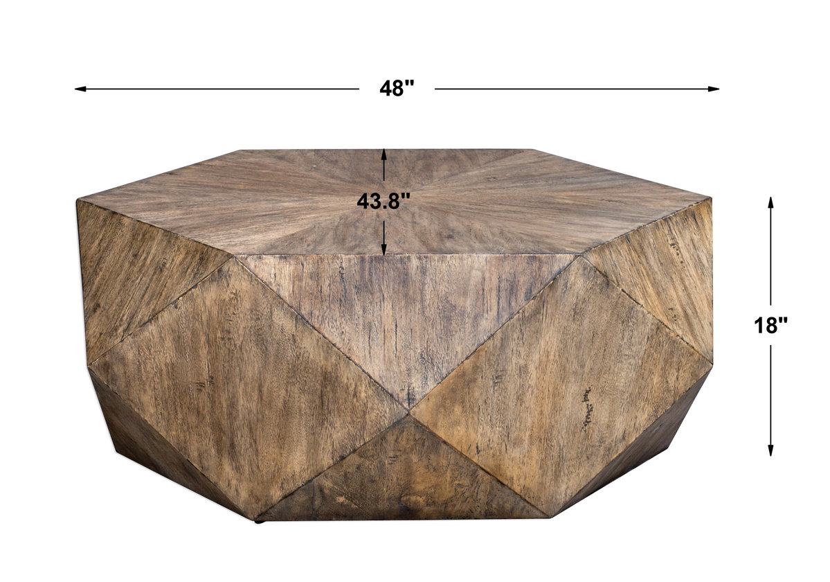Volker Honey Coffee Table, by Uttermost, 48" width x 18" height x 43.8" depth View 3