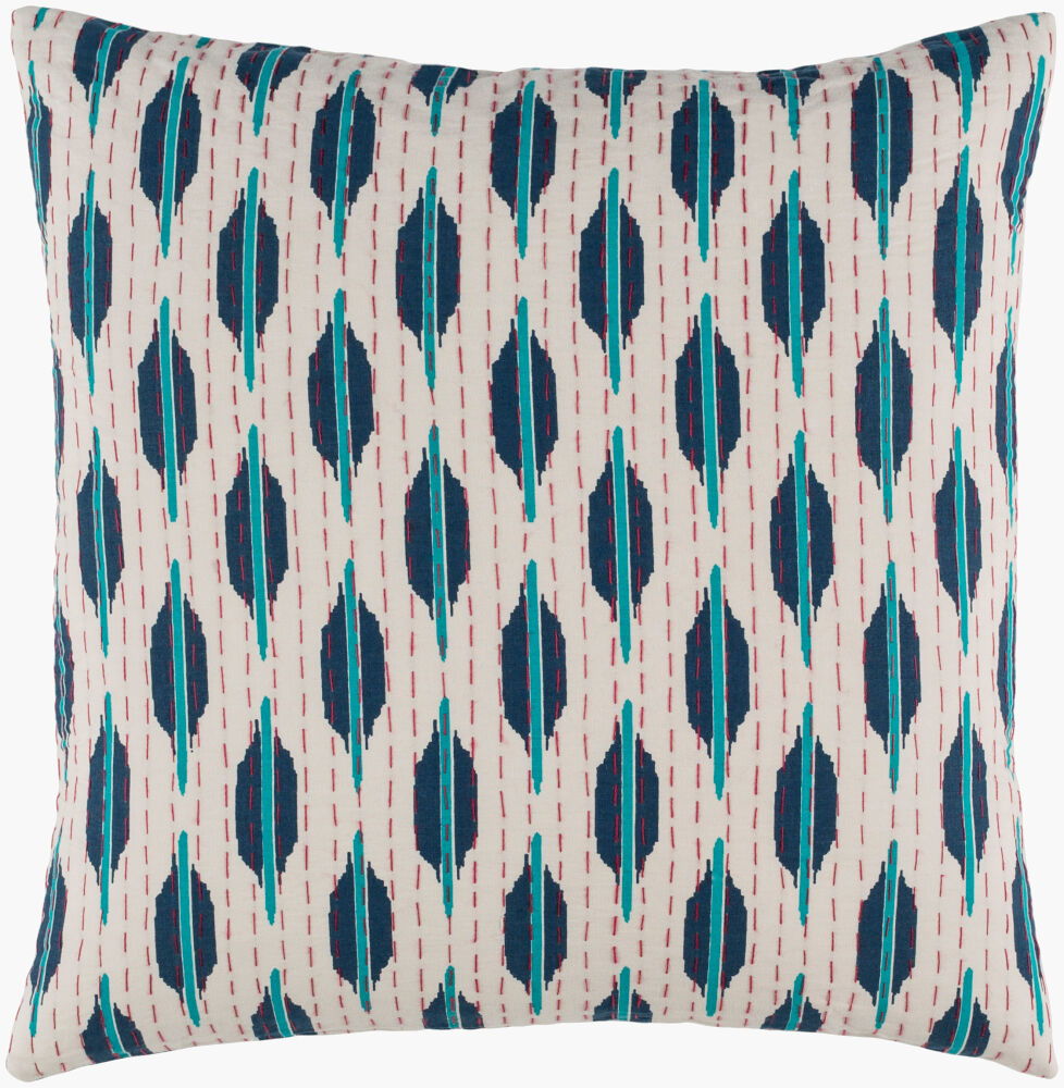 Kantha Accent Pillow, Decorative Pillow by Surya, 20" length x 20" width