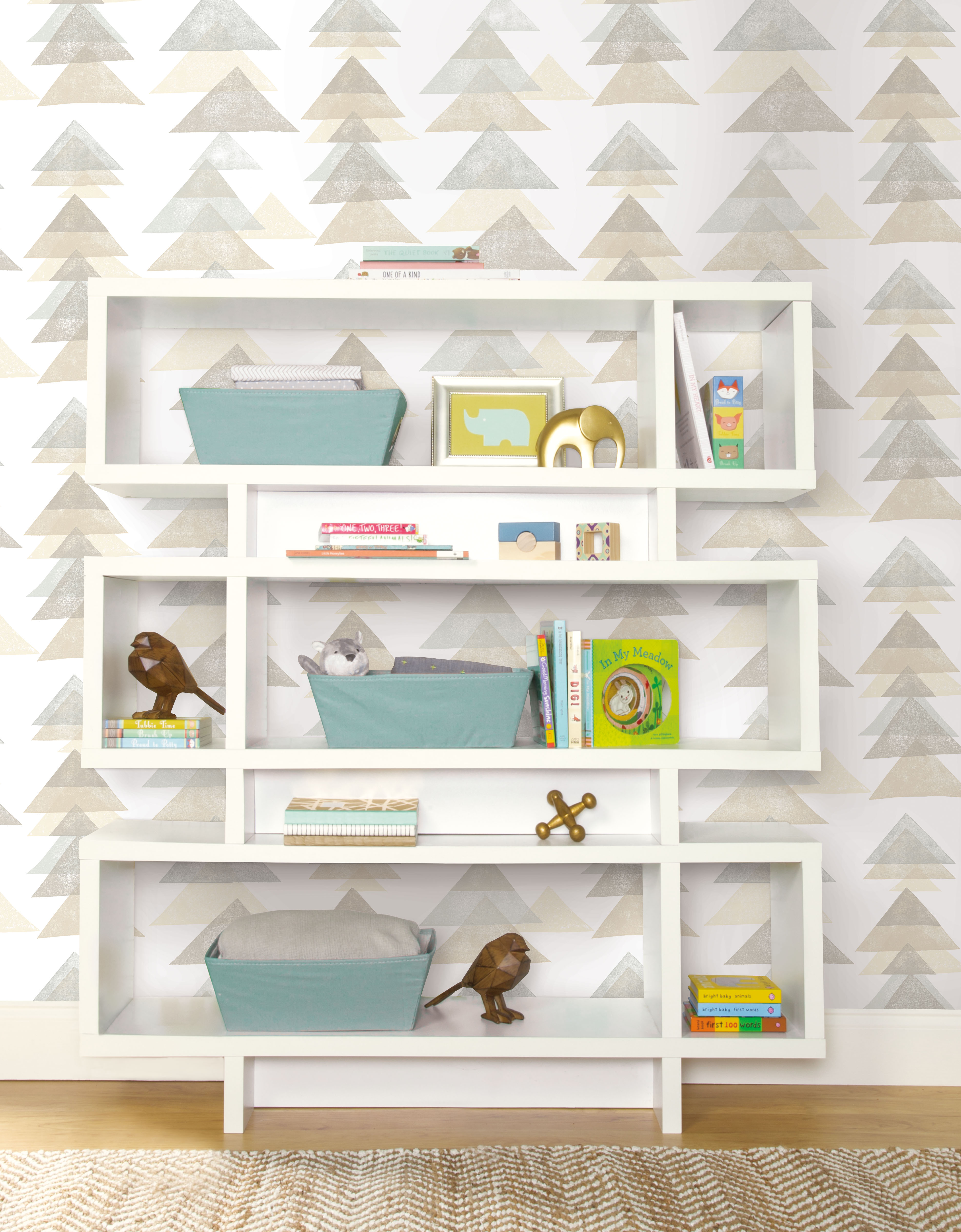 Triangles Neutral Peel & Stick Wallpaper, by York Wall, 20' length x 1'8.5" width x 0.02" depth View 3