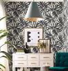Bali Leaves Off White & Dark Grey Wallpaper thumbnail 1