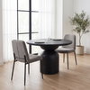 Eve Curved Back Dining Side Chair | Gray Fabric with Black Metal, Dining Chair by Mercana, 24.5" length x 19.5" width x 33.5" height thumbnail 5