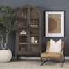 Teva Two Toned Dark with Light Wood Arched Curio Cabinet thumbnail 1