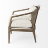 Landon  Light Brown Wood with Cream Fabric Seat and Cane Back Accent Chair thumbnail 4