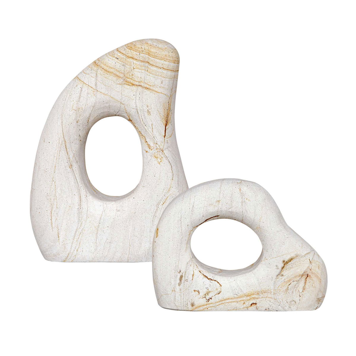 Stone Flow Outdoor Sculptures Set/2, Figurines & Statue by Uttermost, 8.5" width x 12" height x 3.5" depth View 6