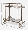 Carrinho Antique Brass Bar Cart, Furniture by Uttermost, 38.25" width x 36.25" height x 16.25" depth thumbnail 3