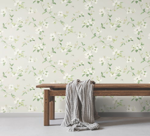 Dogwood Light Grey Wallpaper