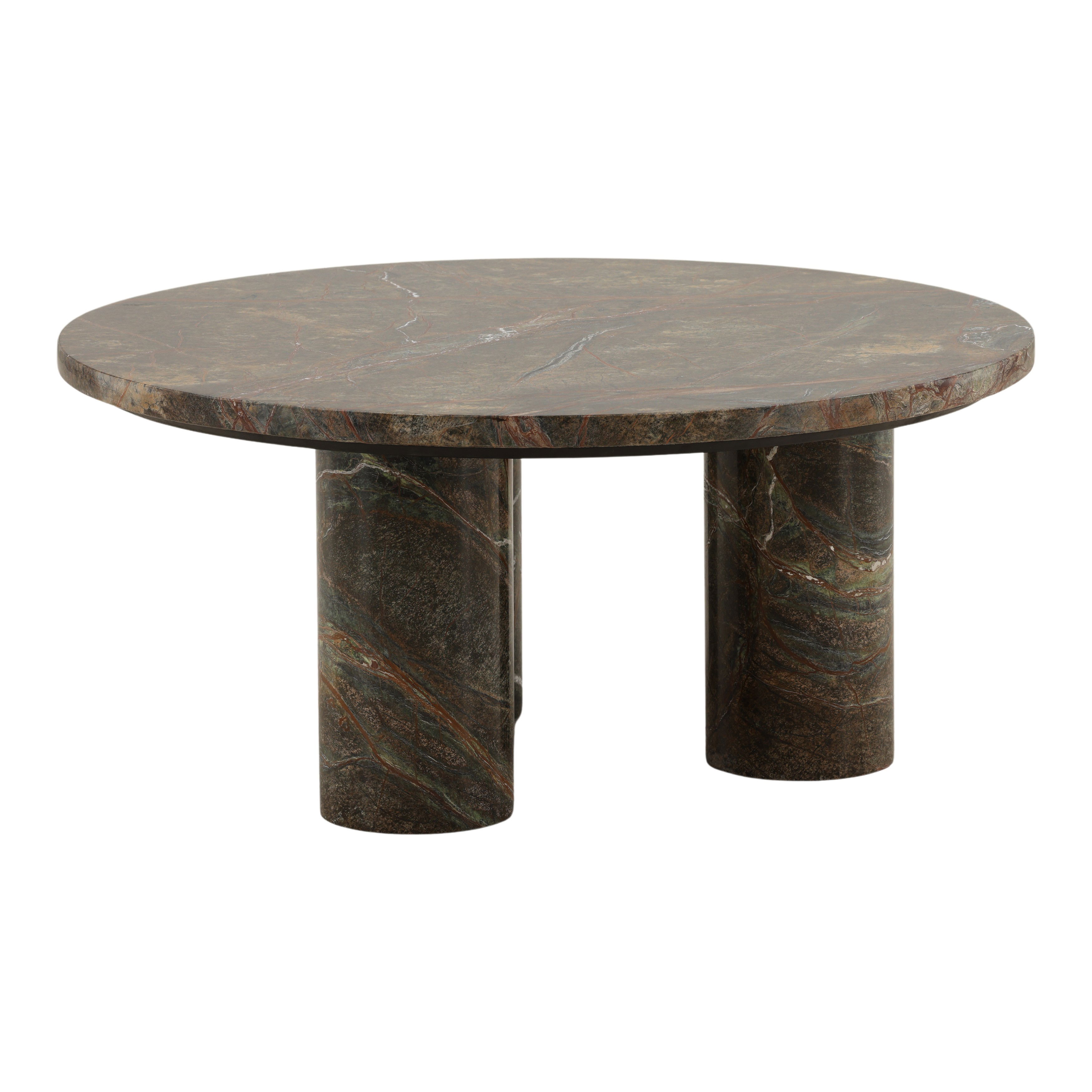 Weaver Coffee Table Brown, by Dovetail, 36" width x 16" height x 35.6" diameter x 36" depth View 2