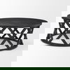 Forsey  28.0L x 45.3W x 18.0H Black Solid Wood Round Coffee Table, by Mercana, 45" length x 45" width x 18" height thumbnail 4