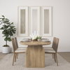 Clara Cane Back Dining Side Chair | Cream Fabric with Brown Wood, Dining Chair by Mercana, 18" length x 23.25" width x 33.75" height thumbnail 2