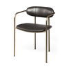 Parker Brown Faux Leather Seat Gold Metal Dining Chair thumbnail 0