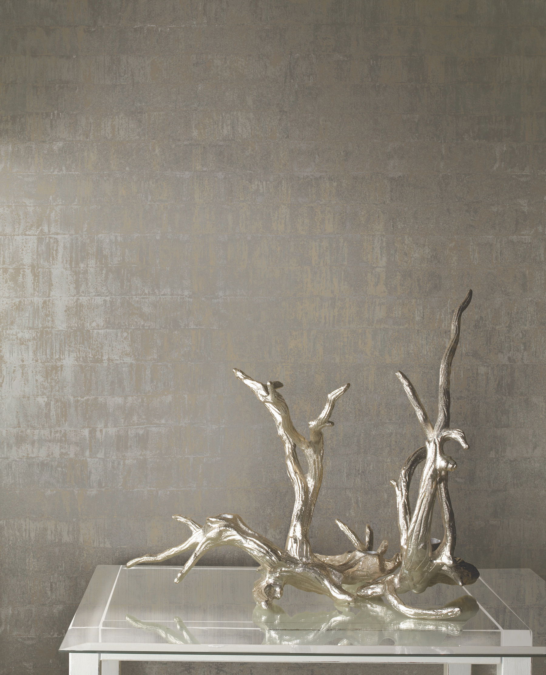 Liquid Metal Taupe Wallpaper, by York Wall, 27' length x 2'3" width x 0.02" depth View 3