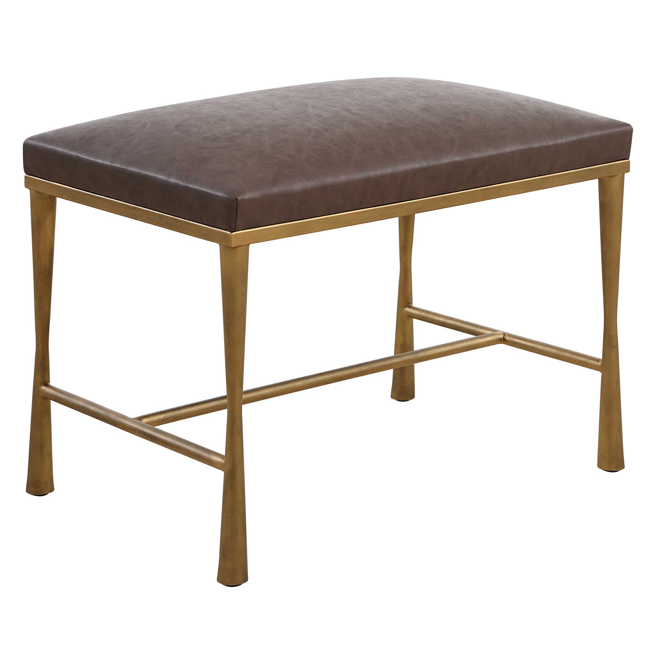 Reform Gold Small Bench, Furniture by Uttermost, 23.75" width x 19" height x 16" depth View 5