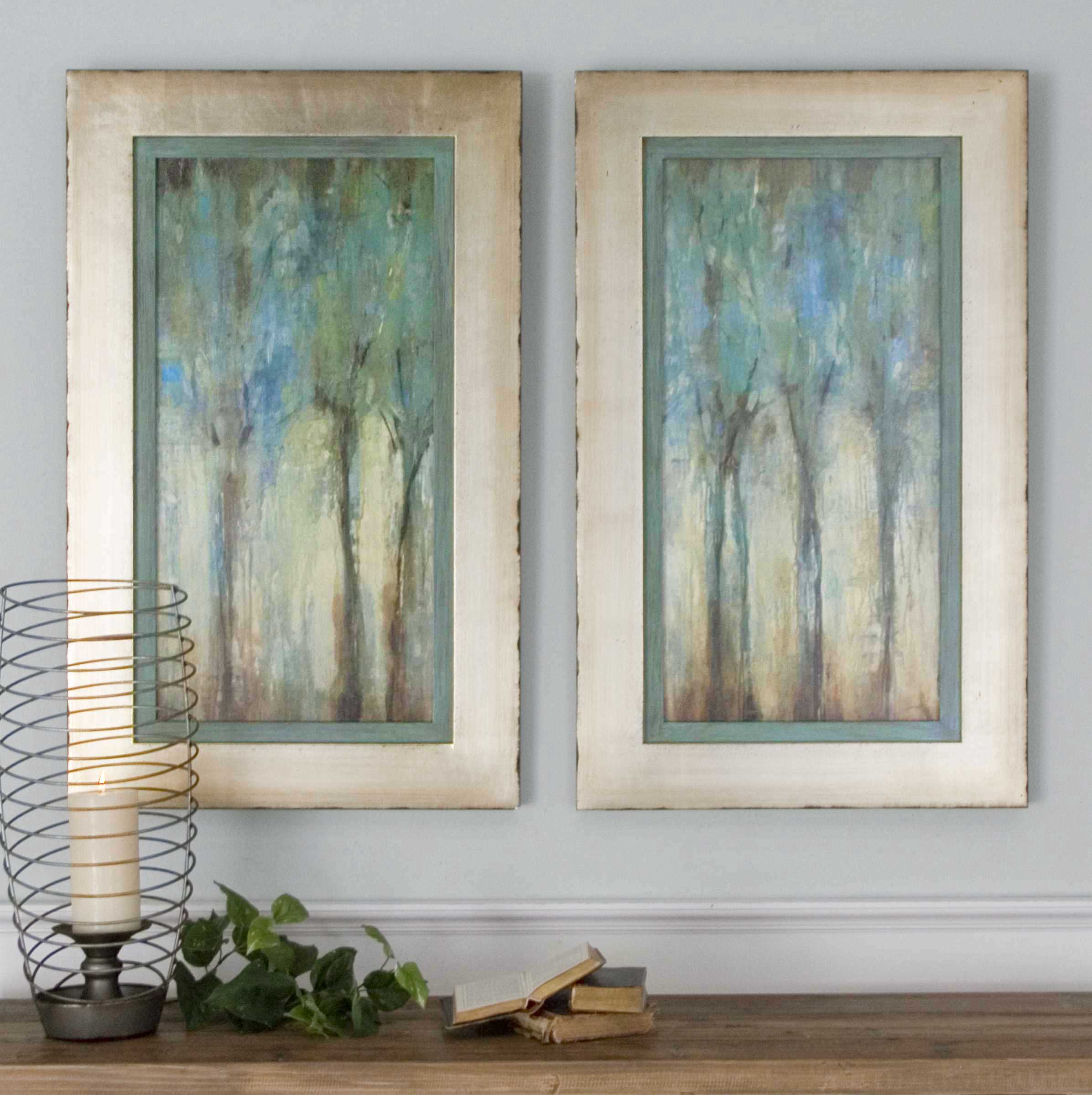 Whispering Wind Framed Art Set/2, Painting by Uttermost, 21.12" width x 34.62" height x 1.5" depth View 2