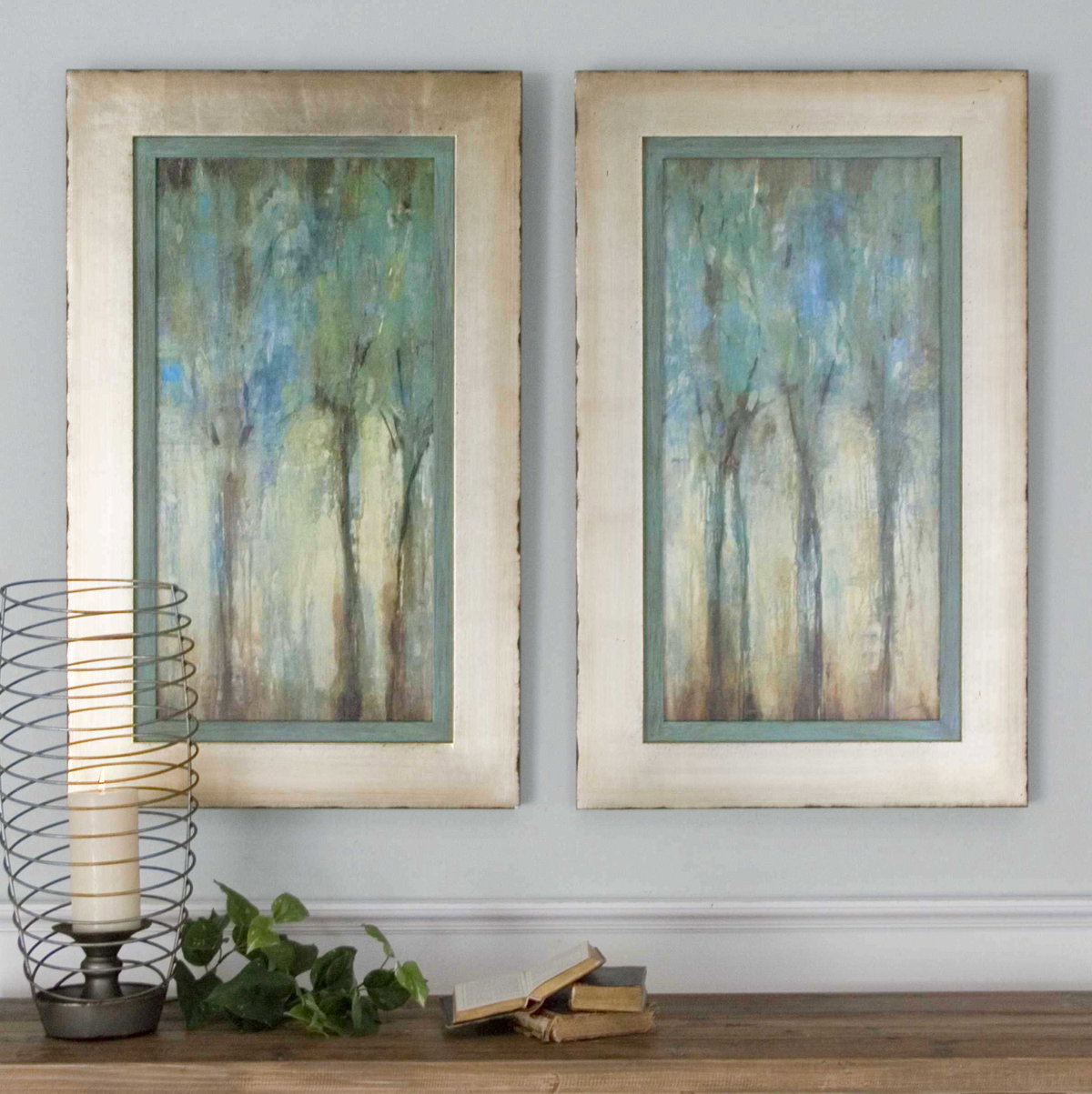 Whispering Wind Framed Art Set/2, by Uttermost, 21.12" width x 34.62" height x 1.5" depth View 2