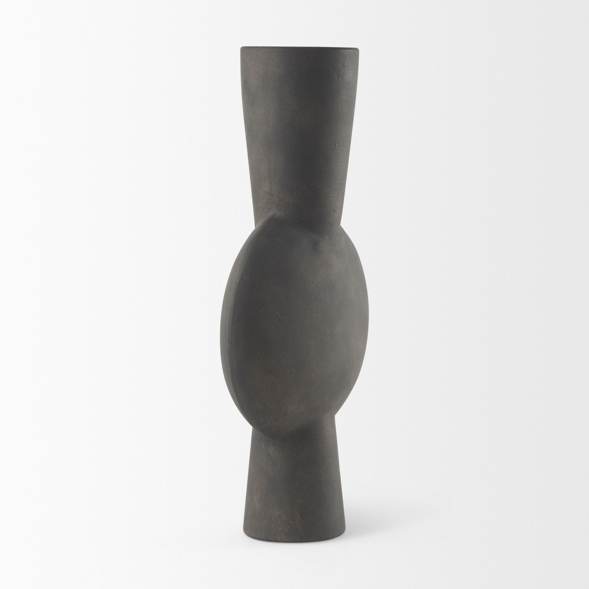 Kaz  Earthy Brown Ceramic Vase, by Mercana, 8.27" length x 3.94" width x 16.73" height View 6