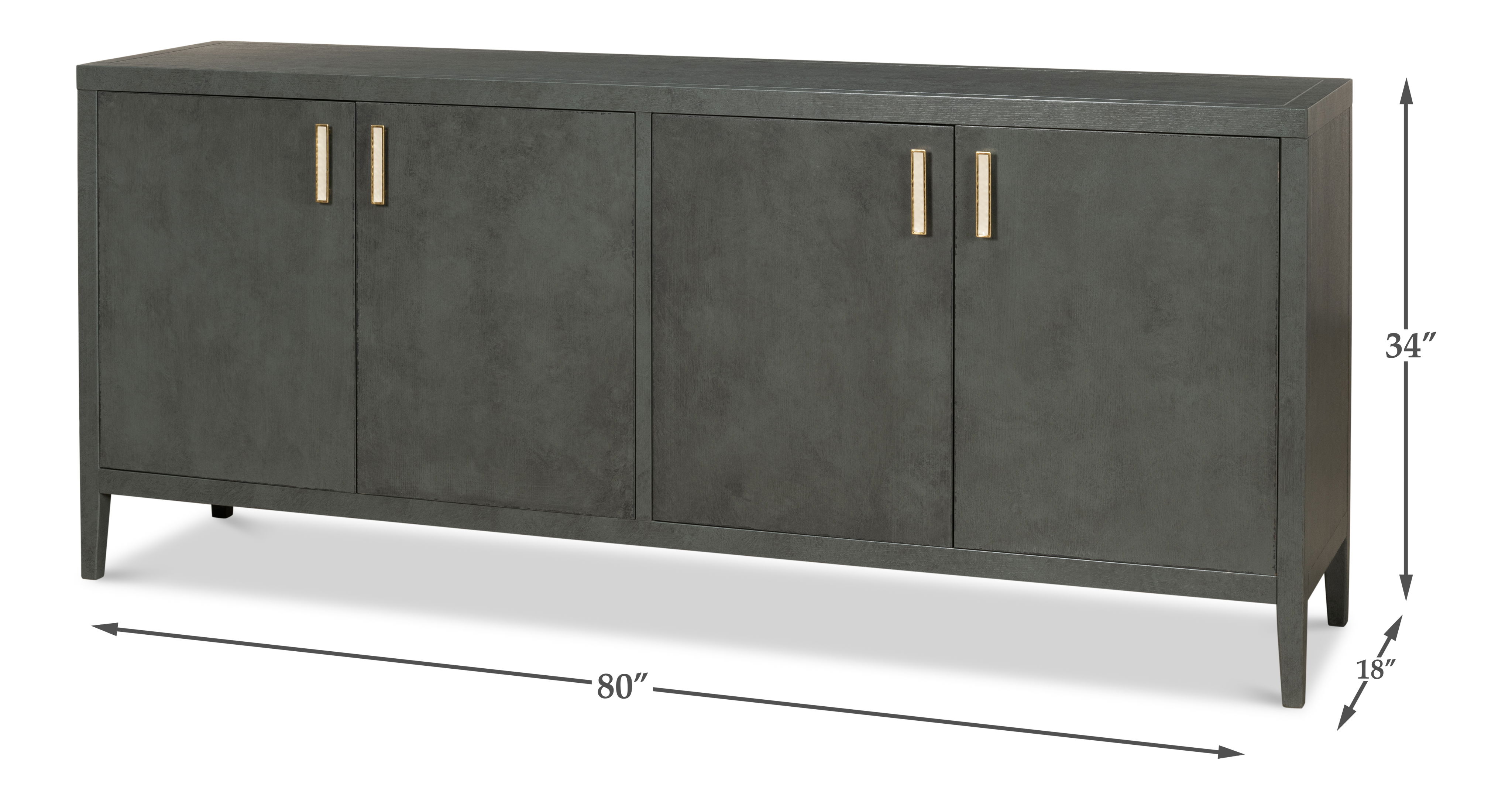 Blanco 4 Door Buffet, Stone Grey large image 