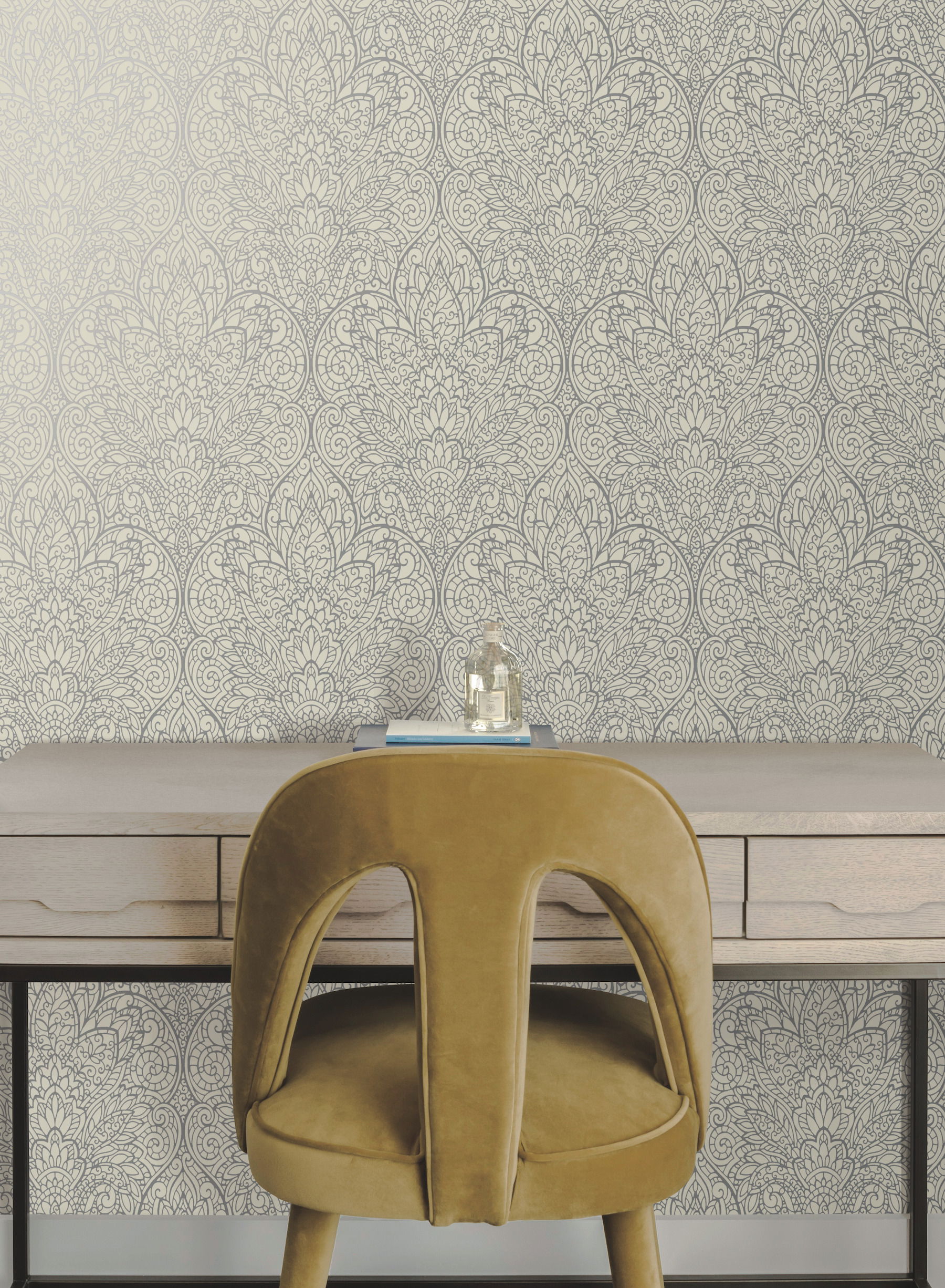 Paradise  Grey Metallic Wallpaper large image 