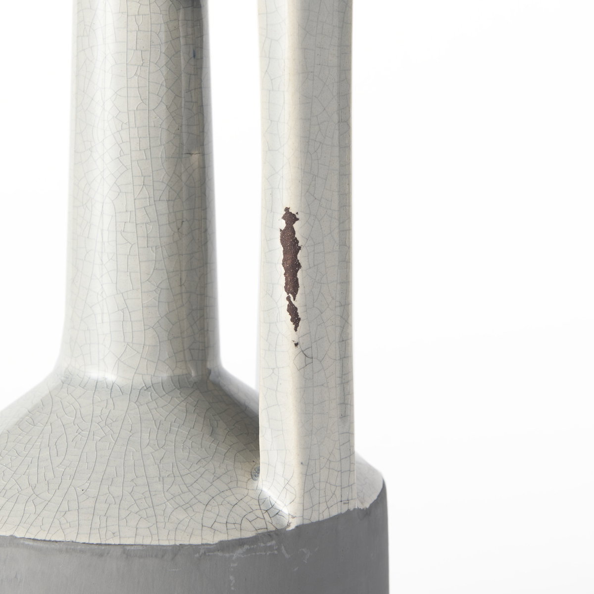Burton 10.2H Small Two Tone Gray Ceramic Jug Vase, Decorative Jar by Mercana, 5.12" length x 5.12" width x 9.45" height View 11