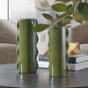 Meander Green Vases Set/2, by Uttermost, 5.75" width x 14" height x 4.5" depth thumbnail 2