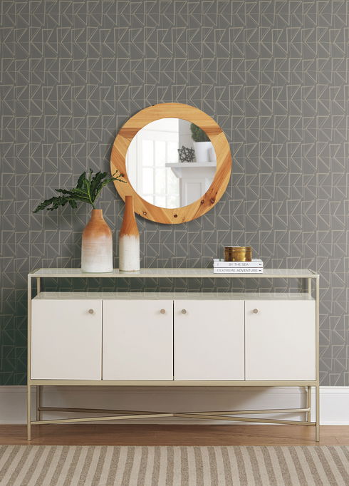 Love Triangles Grey Metallic Peel & Stick Wallpaper