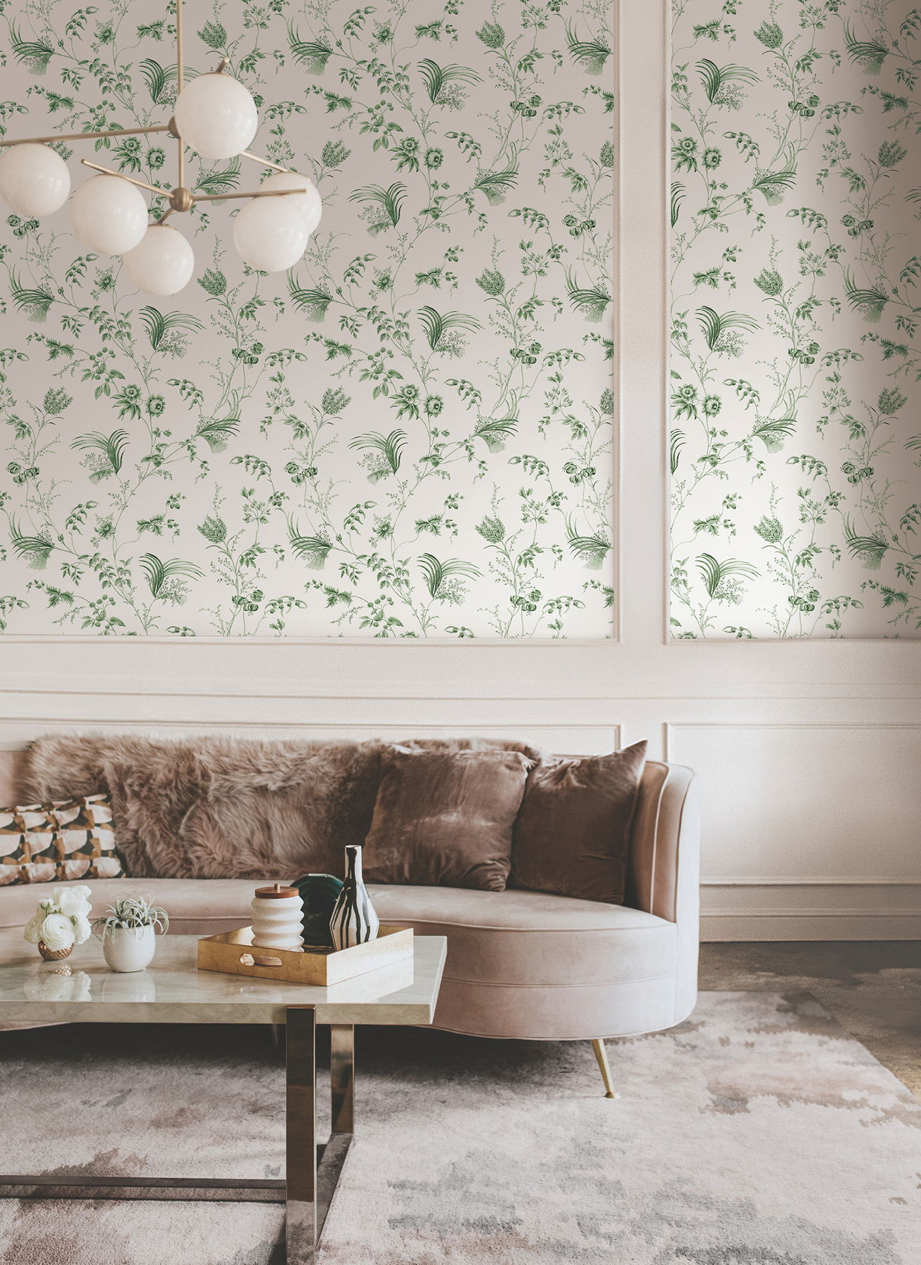 Floral Lace Green Wallpaper large image 