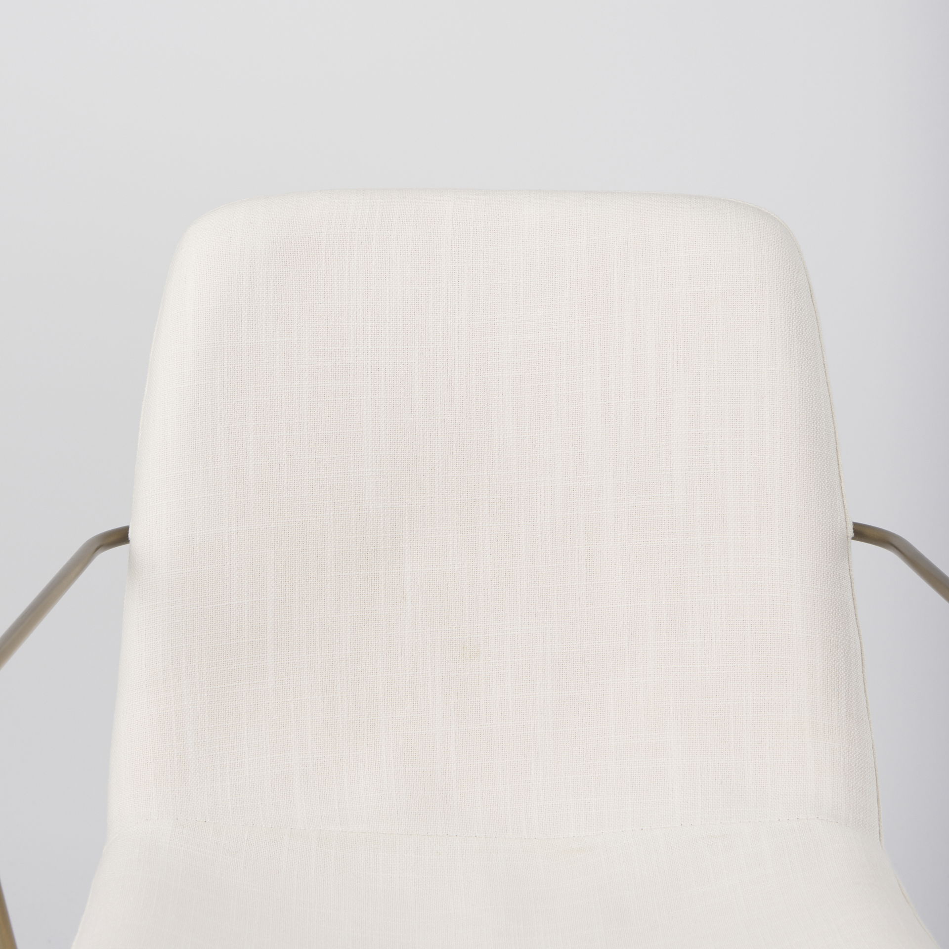 Sawyer Cream Fabric Wrap Gold Metal Frame Dining Chair, by Mercana, 22.44" length x 24.8" width x 34.65" height View 8