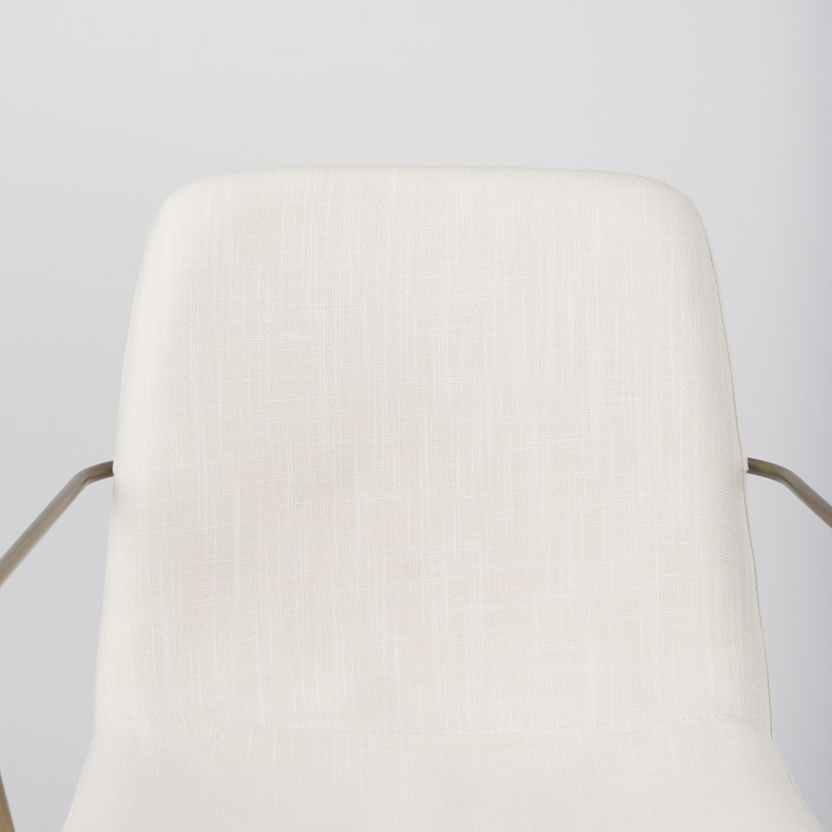 Sawyer Solid Back Dining Side Chair | Cream Fabric with Gold Metal, Dining Chair by Mercana, 22.44" length x 24.8" width x 34.65" height View 8