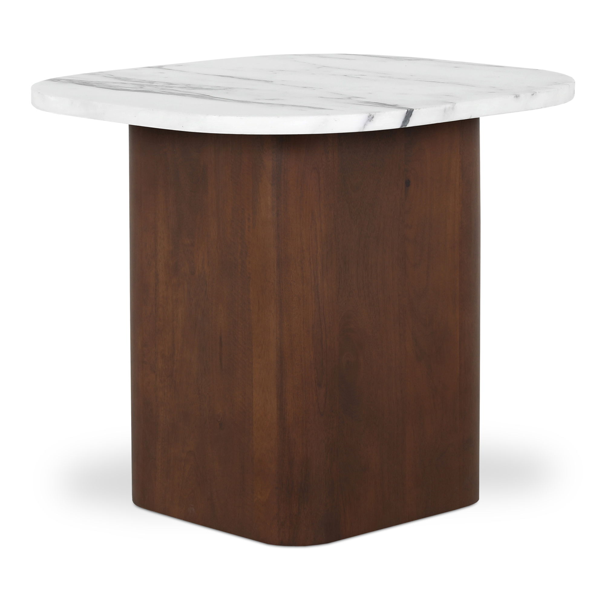 Dash Accent Table White Calacatta Marble, Side & End Table by Moe's Home, 24" width x 22" height x 24" depth View 2