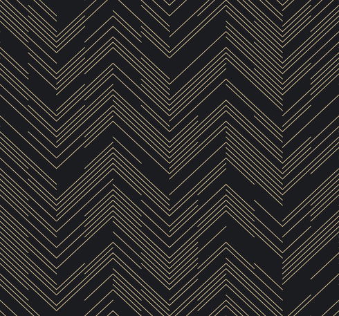 Polished Chevron Black & Gold Wallpaper