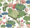 Lotus Pond Green & Pink Wallpaper thumbnail 2