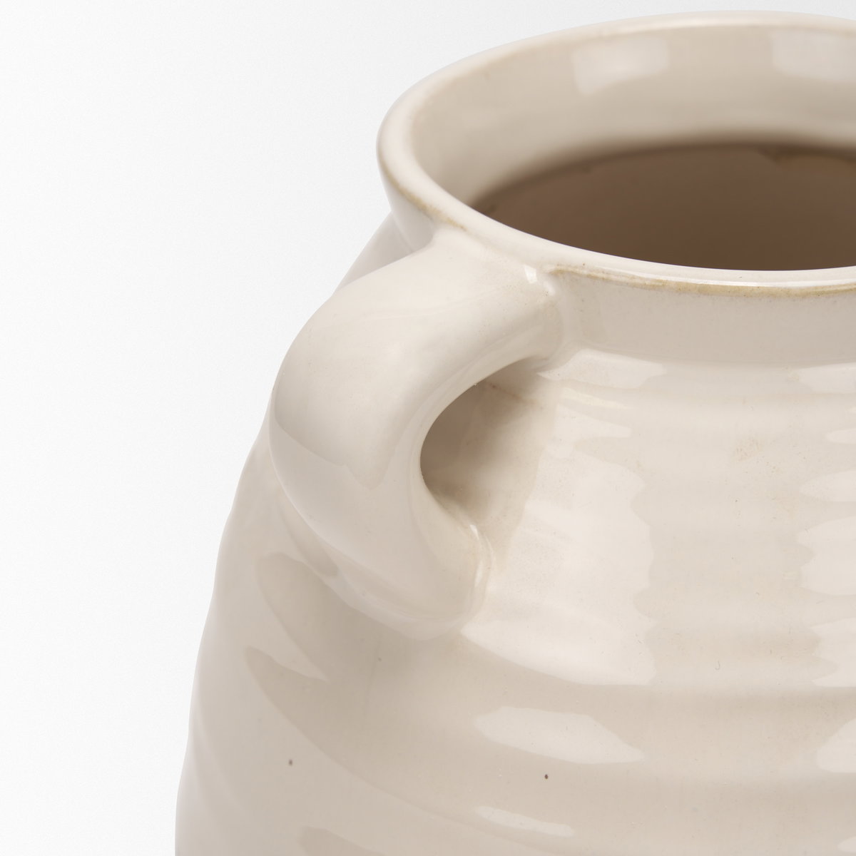 Tryna Large Beige with Matte Brown Ceramic Vase, by Mercana, 9.05" length x 9.05" width x 13.78" height View 11
