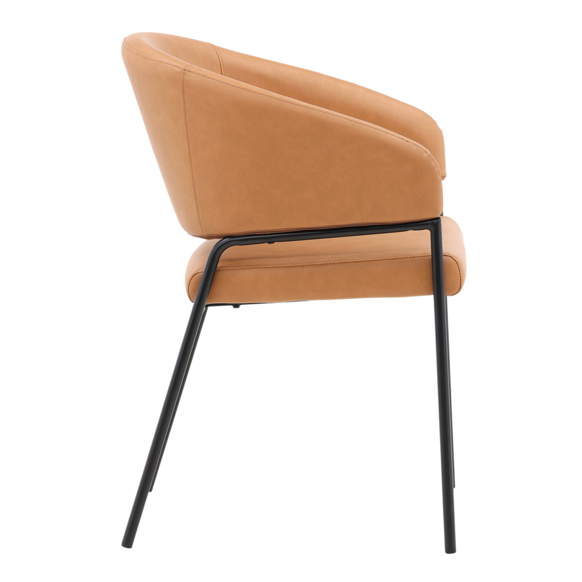 Cathey Dining Chair Set of 2 Camel, by Dovetail, 22.25" width x 33" height x 23" depth View 3