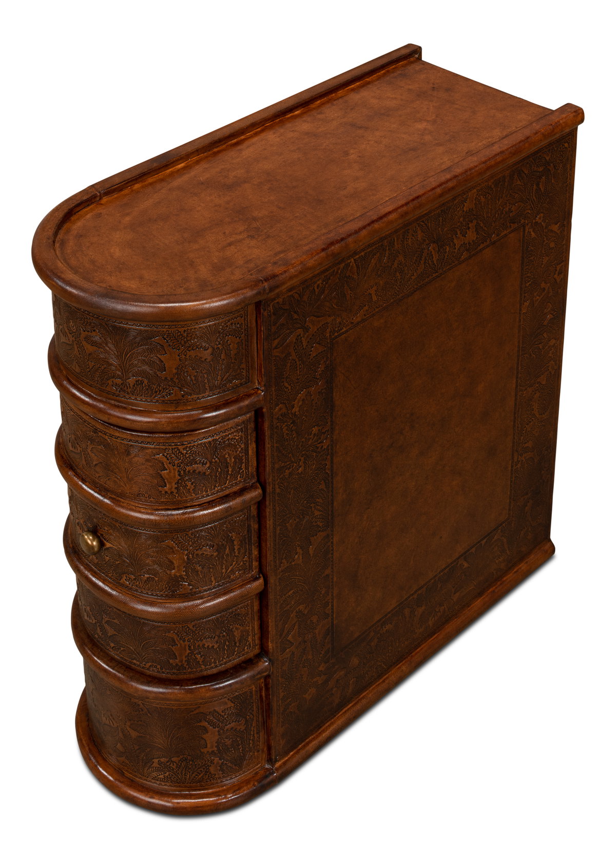 Barnes Leather Book Side Table, by Sarreid, 2' length x 10" width x 2' height View 8