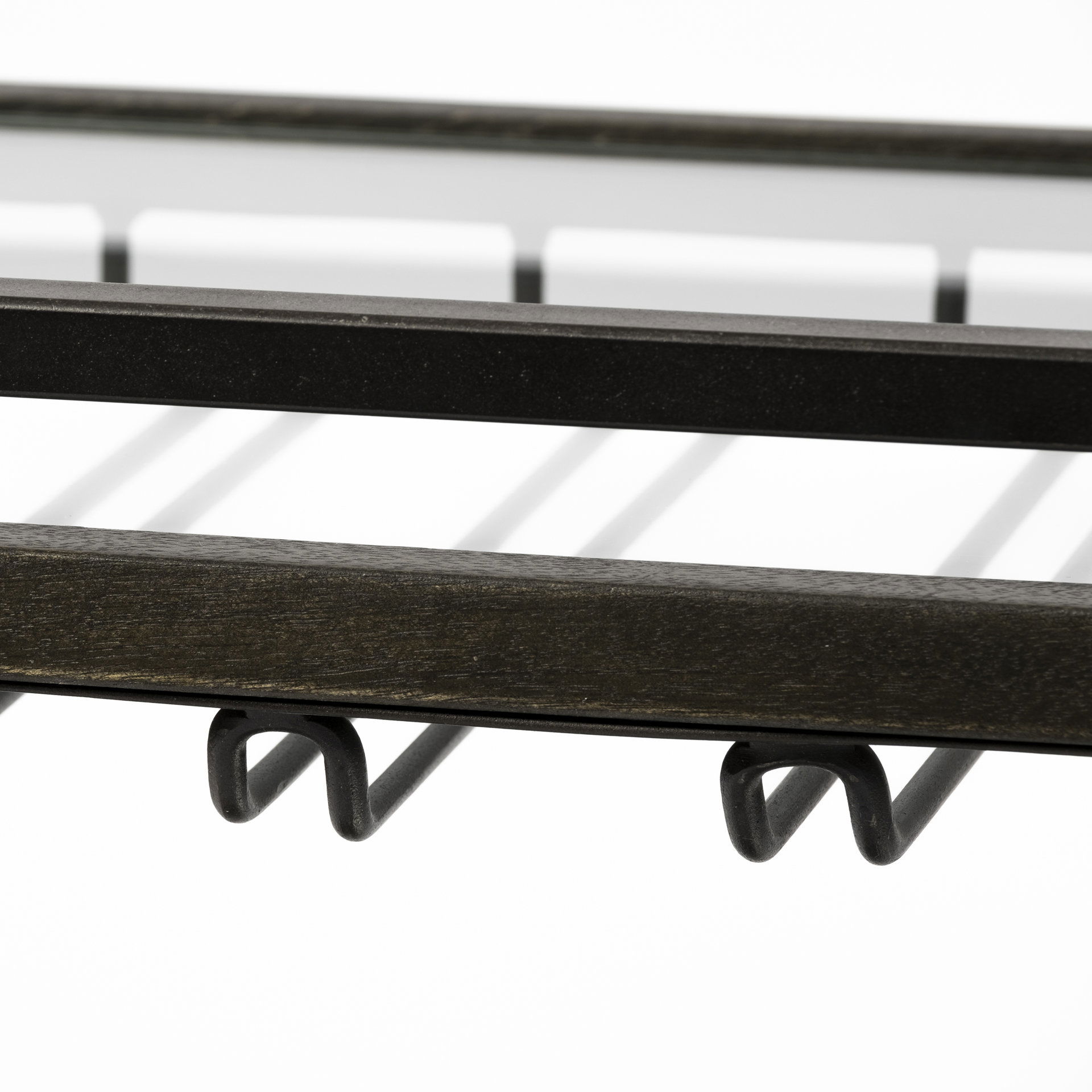 Chriselle Black Metal And Glass Two Tier Bar Cart, Bar Carts & Cabinet by Mercana, 38" length x 18.5" width x 32.5" height View 10