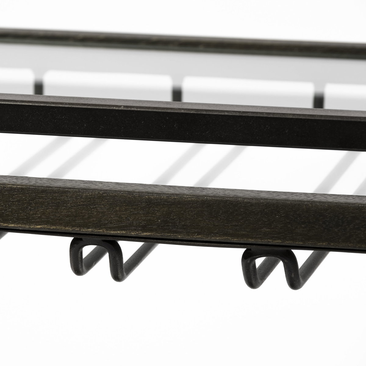 Chriselle Black Metal And Glass Two Tier Bar Cart, Bar Carts & Cabinet by Mercana, 38" length x 18.5" width x 32.5" height View 10