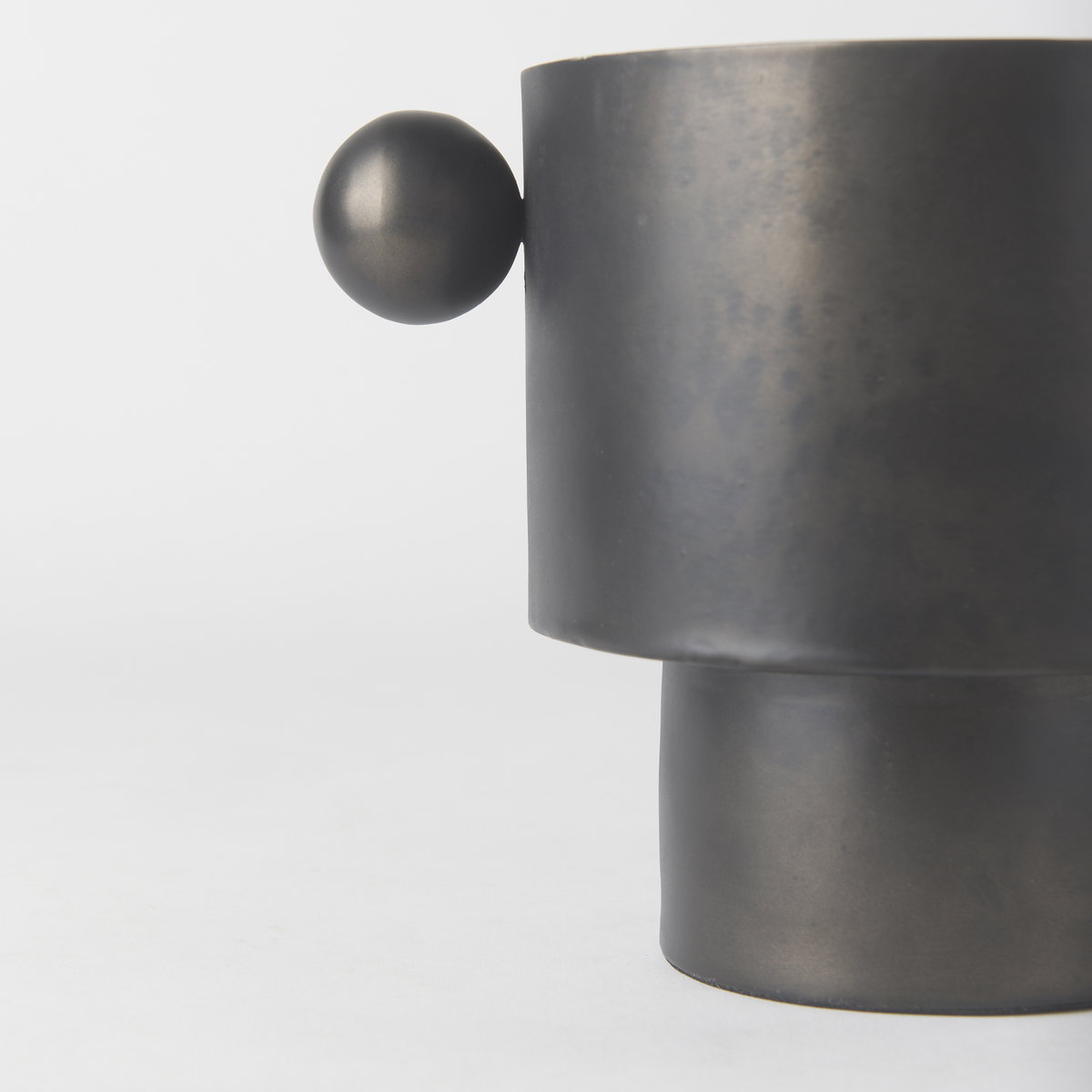 Juno 6.5H Medium Black Iron Vase, by Mercana, 8.5" length x 6" width x 6.5" height View 10